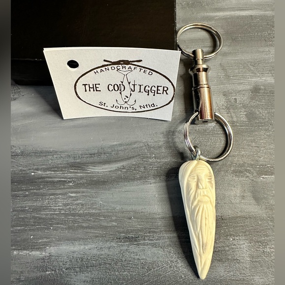 The Cod Jigger Jewelry - The Cod Jigger Newfoundland hand carved antler mountain man wizard keychain